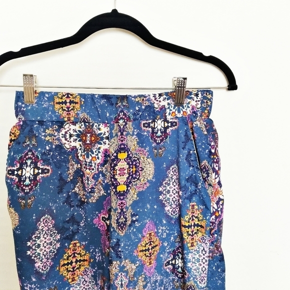 Mark Blue and Pink Lightweight Boho Print Wide Leg Pants Size XS - Picture 4 of 7